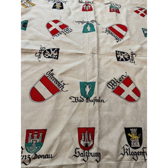 Vintage Austrian Souvenir Tablecloth & 4 Matching Napkins – Heraldry & Folk Art - Picture 9 of 16